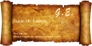 Gyurik Emese névjegykártya